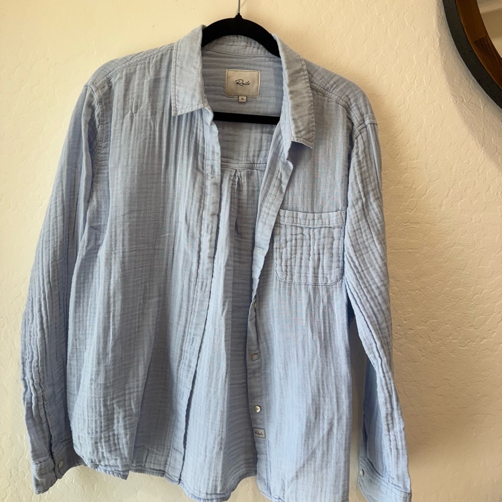 Rails Light Blue Textured Shirt